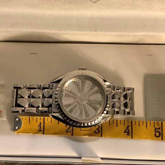 VTG 2009 Genuine Swiss ICETEK Watch Custom S.S band . Platinum/diamond spinner - Picture 12 of 16